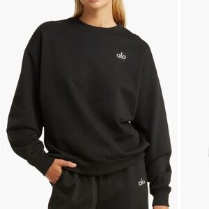 ALO Yoga Accolade Crewneck Cotton Blend Sweatshirt sz M in excellent